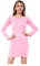 GW CLASSYOUTFIT Women's Ladies Girls **Long Sleeve MIDI Dress Stretch Bodycon**Plain Jersey 8-26 (Baby Pink, 20)