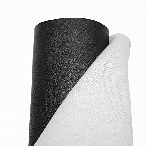 econuk - Strukturiertes Kunstleder zum Polstern Ideal zum Basteln und Heimwerken (schwarz, 40 cm x 25 cm)