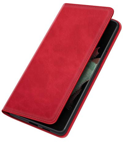 BRAND SET Coque pour Wiko Power U30 Téléphone Portefeuille Etui à Rabat avec [Fonction Support] [Verrou Nagnétique Invisible] Flip Cover pour Wiko Power U30-Rouge