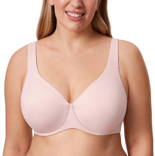 DELIMIRA Women's Minimiser Bra Plus Size Unlined | Underwire, Seamless, Comfort, Full Coverage, Tshirt Bra