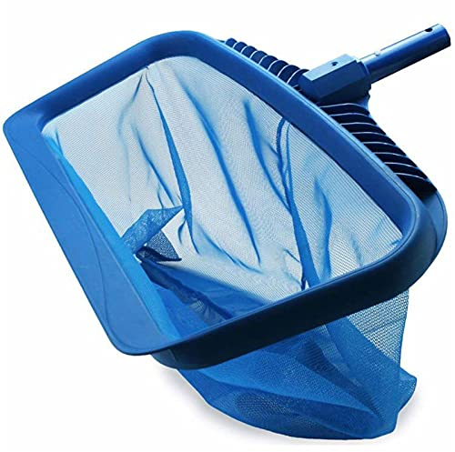 Accesorios de red de skimmer de piscina, herramientas de pala resistentes para limpiar la piscina, rastrillo de hojas de malla fina con marco de plástico resistente