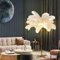 YHYYU Echte Straußenfeder Stehlampe, Moderne Luxus Feder Stehleuchte, LED Dimmbar Eck Stehlampen, Leseleuchte Bodenlampe, Standleuchte für Wohnzimmer und Schlafzimmer (120cm, Weiß)