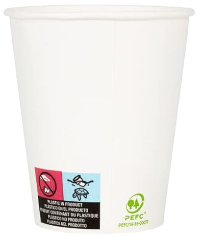 SANYGIENE Gobelet Blanc Carton 20 cl | Lot de 100 Gobelets Blancs | Boissons Froides et Chaudes | Résistant et Isolant Thermique | Idéal Café Expresso