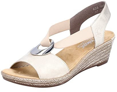Rieker Alula Womens Wedge Heel Sandals 8 UK Multicolore Beige