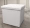 Home Republic Storage Ottoman, Padded Foldable Bench, Chest with Lid, Perfect for Bedroom, Hallway, Living Room (White, 38x38cms)