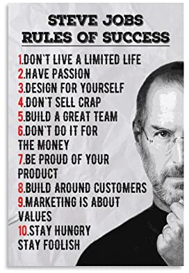Steve Jobs Zitat 10 Rules For Success Motivierende inspirierende Zitate Poster Bild Kunstdruck Leinwand Poster Wandkunst Moderne Heimkunstwerke 40 x 60 cm