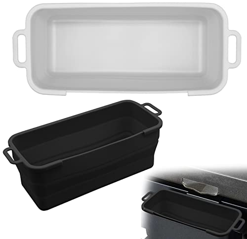 2 Pcs Silicone Cup Liners for Blackstone Grill, Foldable Catcher Tray Liner, Reusable Drip Pan Liners, Collapsible Griddle Catcher Cup Liner for Blackstone Rear Cup, Griddle Accessories(Black, Grey)