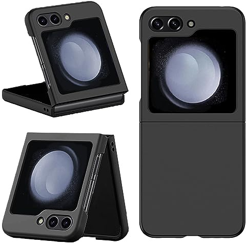Miimall Slim Case Compatible with Samsung Galaxy Z Flip 5 5G 2023, [Without Screen Protector] Hard PC Ultra-Thin Shockproof Protective cover bumper Case for Samsung Z Flip 5, Black
