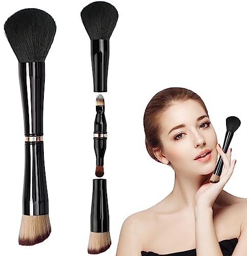 Kireida® 4-in-1 Make-up-Pinsel-Set, Reise-Make-up-Pinsel, Foundation-Pinsel/Rougepinsel, Lidschatten-Puderpinsel, Concealer-Pinsel, doppelseitiger Make-up-Pinsel