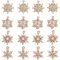 SUNNYCLUE 1 Box 16 Stück 4 Stile Schneeflocken Charms Weihnachts Charms Schneeflocken Charme Weihnachtsschnee Kubischer Zirkonia Anhänger Für Schmuckherstellung Anhänger DIY Halskette Ohrringe Bast