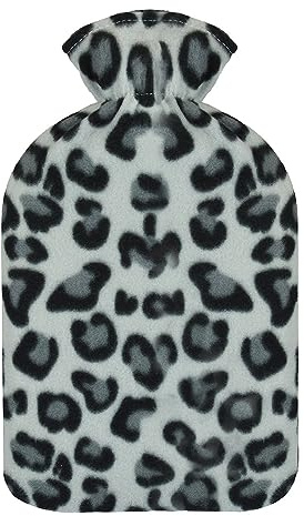 Leopard Print Hot Water Bottle Grey