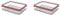 Rotho Loft rechteckige Vorratsdose mit Deckel und Dichtung, Kunststoff (SAN) BPA-frei, transparent/rot, 1l (20,0 x 15,0 x 4,8 cm) (Packung mit 2)