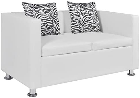 Hovothy 2-Sitzer-Sofa Kunstleder Weiß Zweisitzer Sofa Couch 2 Sitzer Wohnzimmer Möbel Wohnzimmer Couch Wohnzimmer Stühle Sofa 2 Sitzer Kunstleder Sofa Wohnzimmer Sofa
