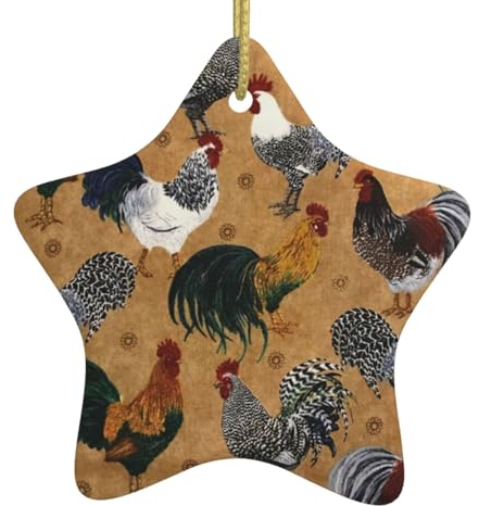 Weihnachtskugeln Christbaumschmuck Christbaumschmuck Weihnachtsschmuck Hahn und Huhn Druck
