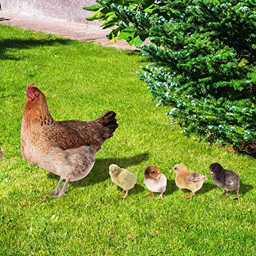 NOZEM 5PC Gartenstecker Simulierte Huhn Garten Ornament Frühling Deko Outdoor Dekoration Lustiges Tier Osterstecker Draußen Geflügeldekoration (Khaki, One Size)