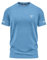 Mens Short Sleeve T-Shirts Workout Athletic Fit Moisture Wicking Fast Drying Reflective Logo Sports T-Shirts Tops Sea Blue