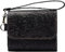 sayy Handgefertigtes Geldbörse Damen Klein Leder, Mini Portemonnaie, Slim Wallet for Women, Geldbeutel Handgelenkschlaufe und Reißverschluss mit Münzfach, Kartenhalter Portmonee (Schwarz)