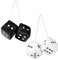 Eluckya 4 Würfel, 2 Paar, 7 cm, weiß und schwarz, flauschige Würfel für Autospiegel, Plüschwürfel, klassischer Vintage-Stil, für Auto-Innendekoration, Dekoration, car dice 002