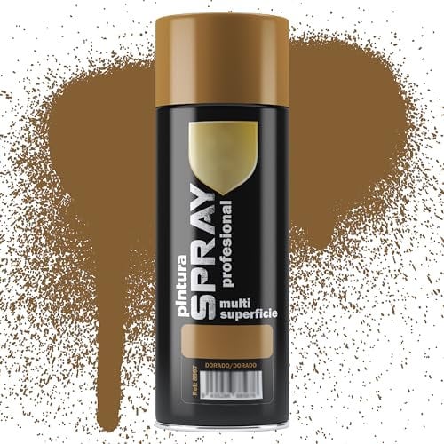 Etrexonline Pintura Spray Multicolor Profesional | 400ml | Adecuado para Metal, Madera & Plástico | Color Dorado | Secado Rápido | Paquete de 1