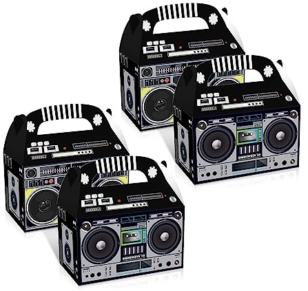 Fegtrty 80Er-Jahre-Party-Dekoration, Neuheit, Boom-Geschenkbox, Vintage-Dekoration, SüßIgkeiten-Tischdekoration, 80Er-Jahre, 24 StüCk