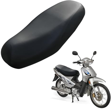Funda Asiento Moto Universal Impermeable, Funda para Asiento Scooter Piel Elástica Antideslizante Protección Resistente Sol y Lluvia Accesorios Antiarañazos Ciclomotor (M, Negro)