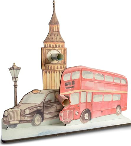 London Geschenk - London 3D-Holzkarte | Geldgeschenke, England, London Geschenkkarte, England Deko, London Reisegutschein, Doppeldeckerbus In London