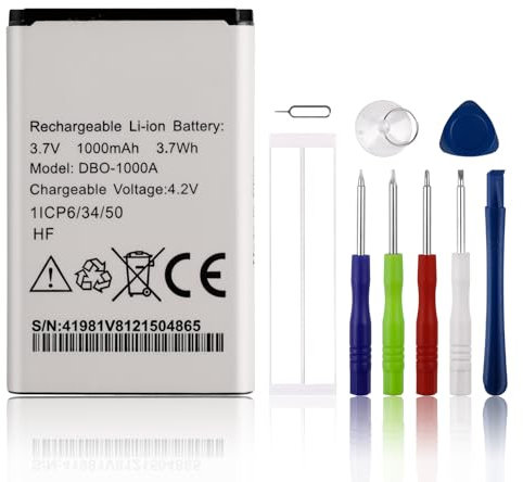 Batterie de rechange SwarKing compatible avec Doro 1370 1372 2404 5860 6040 6060 6820 6880 7000H 7439 DBO-1000A avec kit d'outils