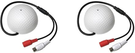 Ficher 2X Audioüberwachungs-Mikrofon Tonabnehmermikrofon für CCTV-ÜBerwachungssicherheits-IP-Kamera Eingebauter Vorverstärker mit Kabelgebundener Stimme