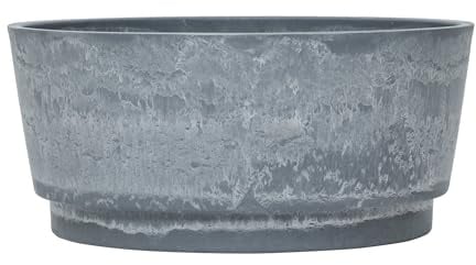Garden Gear Caesar Marble Effect Bowl Planter Large 46cm Diameter Lightweight Flower or Pond Pot Ideal for succulents & alpines (1)