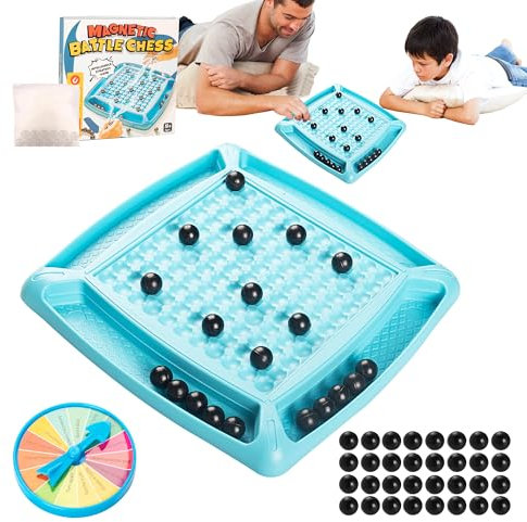 Magnetic Chess Game, Magnetic Stones Game Set, Magnetic Chess Set Battle Chess Board, Educational Checkers Game Battle, Portable Chess Board Party Supplies for Family Friend Gathering and Travel