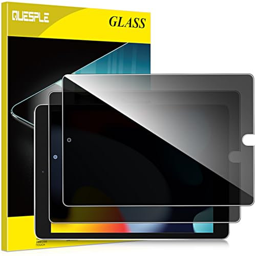 QUESPLE [2 Stück] Panzerglas Sichtschutz für iPad 10,2 Zoll (9./8./7. Generation, 2021/2020/2019), 9H Härte Anti-Spy Schutzfolie, Panzer Schutz Glas Folie Displayschutz