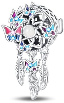 LONGLUCK Dije de Plata 925 para Pulsera Dije Ojo de Diablo Dijes de Joyería para Mujer