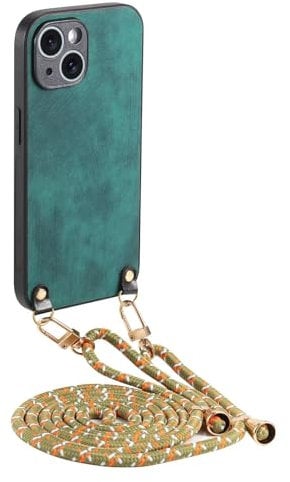 Coque avec Cordon pour Google Pixel 7 Pro,avec Cordon, Collier Étui Silicone avec Tour de Cou Lanière, Réglable, Amovible, Antichoc Bumper Housse,Vert
