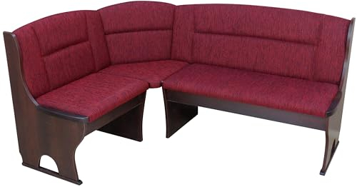 moebel direkt online Eckbank 125x165 cm Truheneckbank Nussbaum-Nachbildung/Bordeaux