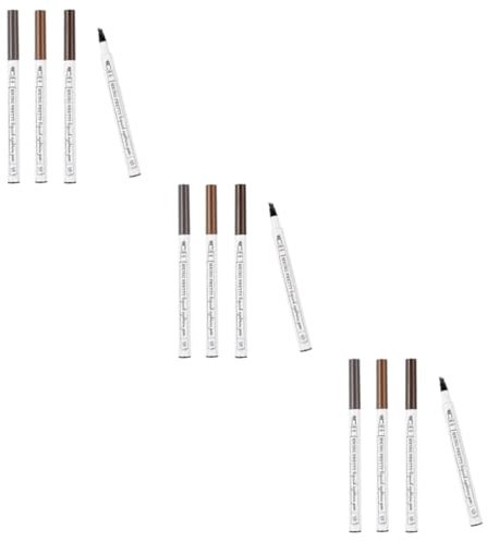 Didiseaon 3 Set Di Strumenti Per Il Trucco Delle Sopracciglia Penna Liquida Per Sopracciglia Matita Per Sopracciglia Naturale Fine Per Precisione 4 4 ​​pezzi * 3