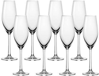 Anchor Hocking Champagne Flutes, Sondria 7 Ounce Champagne Glasses, Set of 8