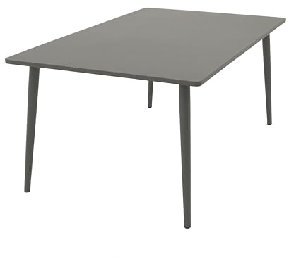 DEGAMO Gartentisch Esstisch Denver 100x160cm rechteckig, Metall/Stahl grau, Indoor und Outdoor
