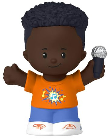 Fisher-Price Parte di ricambio Little People Playground HXH06 - Figura di ricambio per ragazzo afroamericano con microfono