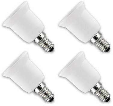Lunartec Adapter für Glühbirnen: Lampensockel-Adapter E14 auf E27, 4er-Set (Glühbirnenfassungen, Lampenadapter, LED Strahler)