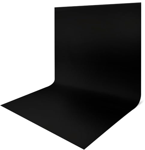 JEBUTU Fotohintergrund Schwarz, 3x6m (9,8x19,6ft) Foto Hintergrund, Großer Faltbare Fotografie Hintergrund Schwarz Waschbares Polyester Backdrop für Fotostudio, Fernsehen, Video