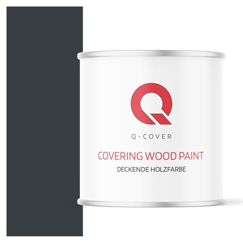 Q-COVER DECKENDE HOLZFARBE 2,5L HALBMATT Anthrazitgrau RAL 7016 RAL DECKFARBE HOLZLACK DECKLACK WETTERSCHUTZFARBE ALLE HOLZARTE OSB-PLATTEN INNEN AUßEN ca. 80-150 ml / m2