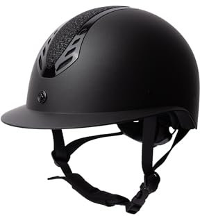 Horze Damen Reithelm Celeste, Reiterhelm Damen, Zertifiziert nach EN 1384:2023, Schwarz, 55-57