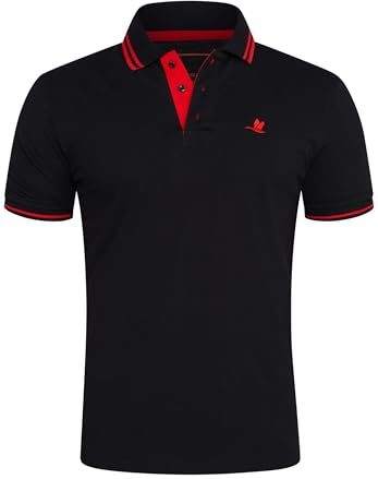 behype. Herren Kurzarm Poloshirt Freizeit Polo T-Shirt Männer Polo-Hemd Regular-Fit in Piqué-Qualität