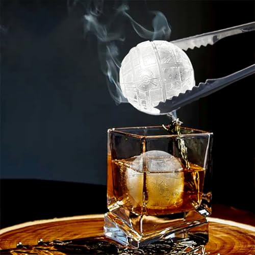 OYYTRAFO Juego de 2 moldes redondos de silicona para cubitos de hielo de 6 cm XXL, con tapa, para whisky, cerveza, cócteles, sin BPA, aptos para alimentos, fáciles de limpiar