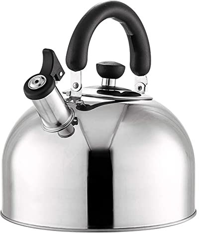 OZBMA Kettle Stove Top Whistling Kettle Large Capacity Household Kettle 304 Stainless Steel Whistle Kettle Suitable for Family Camping Kettle for Hob (Purple 5L)