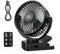 Minthouz USB Tischventilator leise mit 12000mAh Ventilator Akku – Tragbarer Clip-Ventilator mit Fernbedienung, Licht, Timer, 360° drehbar, 3 Stufen, 45 Std. Laufzeit – für Camping, Büro, Kinderwagen