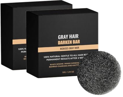 Gray Hair Reversebar, Moisturizing and Nourishing Hair Blackening Soap, Scalp Cleansing and Care Soap, Anti Grey Bar For Shiny, Mane Root Activator Bar For Men And Women (2PCS)
