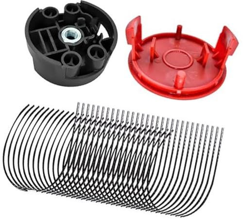ZAPYVET F016800431 Trimmerfaden, for Bosch, AFS 23 bis 37 Freischneider, Rasentrimmer-Spulenfaden mit F016F04841 Spulenabdeckung, F016F04839 Basis, 37 cm × 3,5 mm (10 Fäden, 1 Abdeckung, 1 Basis)(BLAC