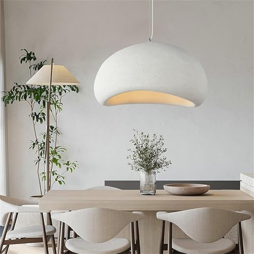 JOYINLED Moderne Pendelleuchte im Wabi-Sabi-Stil, 50 cm, Weiß, E27 Fassung(keine Glühbirne)