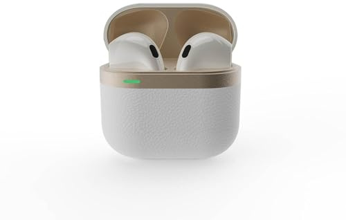 Gembird GMB-Audio Wireless TWS In-Ear Headphones, White/Gold - Bluetooth 5.0, 12 Hours Battery Life, Hands-Free Function, USB-C Quick Charge, LED Display for Seamless Sound Experience